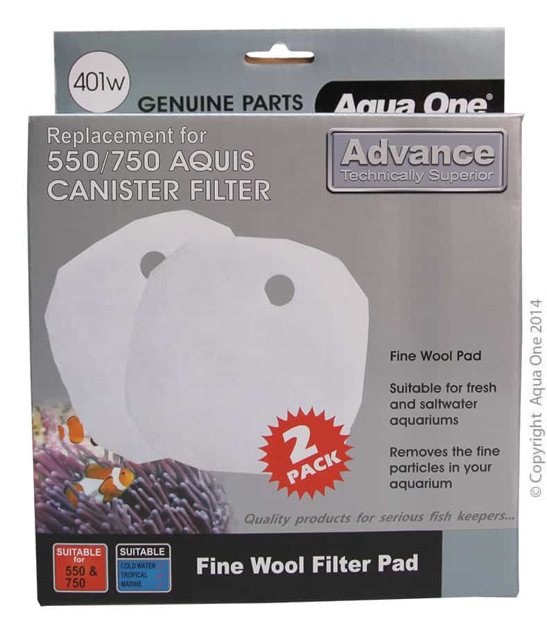 Aqua One Wool 2pk 401w - Aquis 550/750 - 25401w