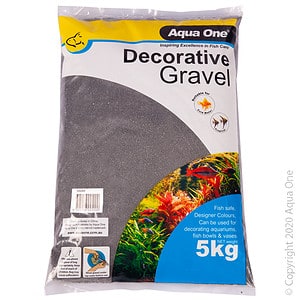 Aqua One Decorative Gravel 5kg Black Silica No.1 1mm