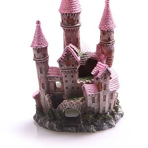 Ornament Ruined Castle Large 12x11x21cm (pink)