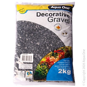 Aqua One Decorative Gravel 2kg Black 7mm