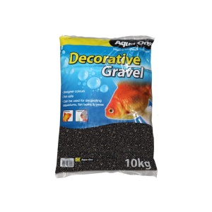 Aqua One Decorative Gravel 10kg Black Silica 2-3mm