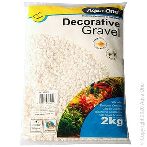 Aqua One Decorative Gravel 2kg White 7mm