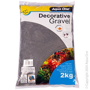 Aqua One Decorative Gravel 2kg Black Silica No.1 1mm