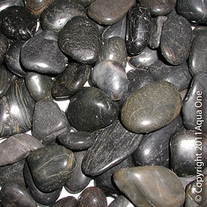 Aqua One Decorative Gravel 5kg Natural Polished Stone Black