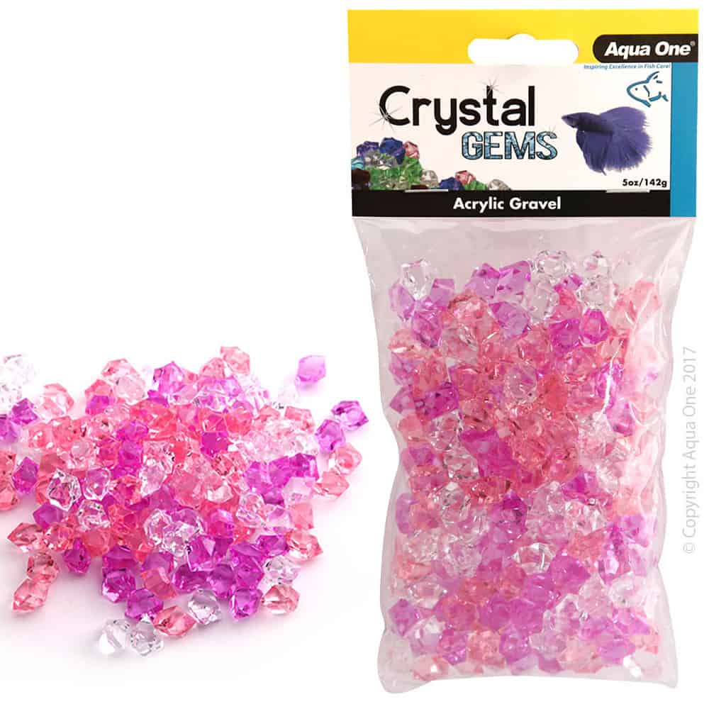 Aqua One Crystal Gems Acrylic Betta Gravel 145g 15mm Purple Passion