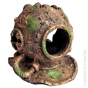 Ornament Ruined Bronze Helmet M 12x13x13cm
