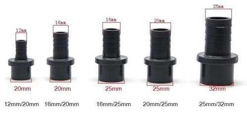 Grey DIN PVC to Soft Tube Connector