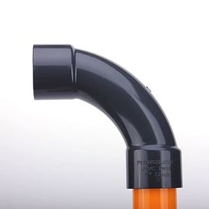 Grey DIN 90 Degree Crescent Moon Elbow