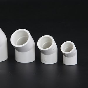 White DIN 45 Degree Elbow