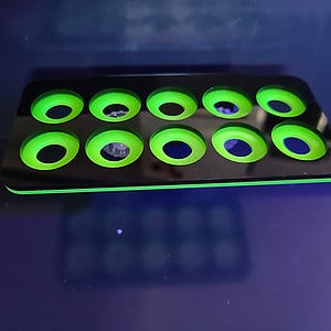 10 Hole Frag Rack Black-Neon Green