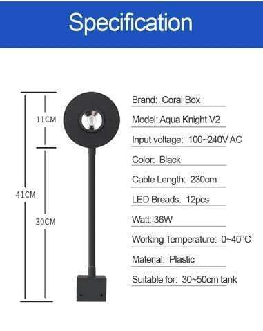 Spectra Aqua Knight V2 LED Reeef Aquarium Light 36w - Image 3