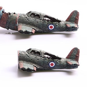 Ornament Magnetic Glass Wrecked Bomber 24x12x7cm