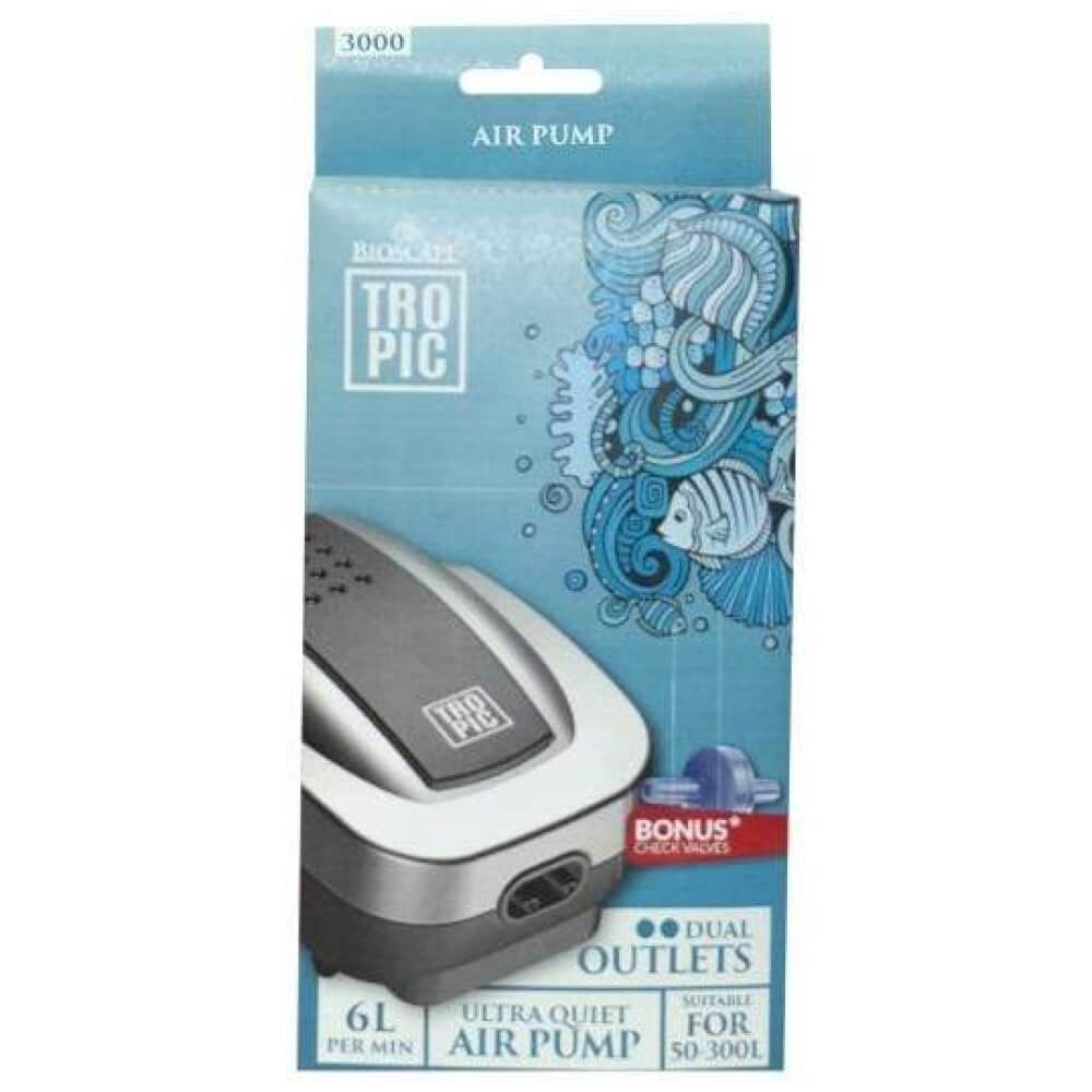 Bioscape Tropic Air Pump 3000 (50-300L) Twin Outlet