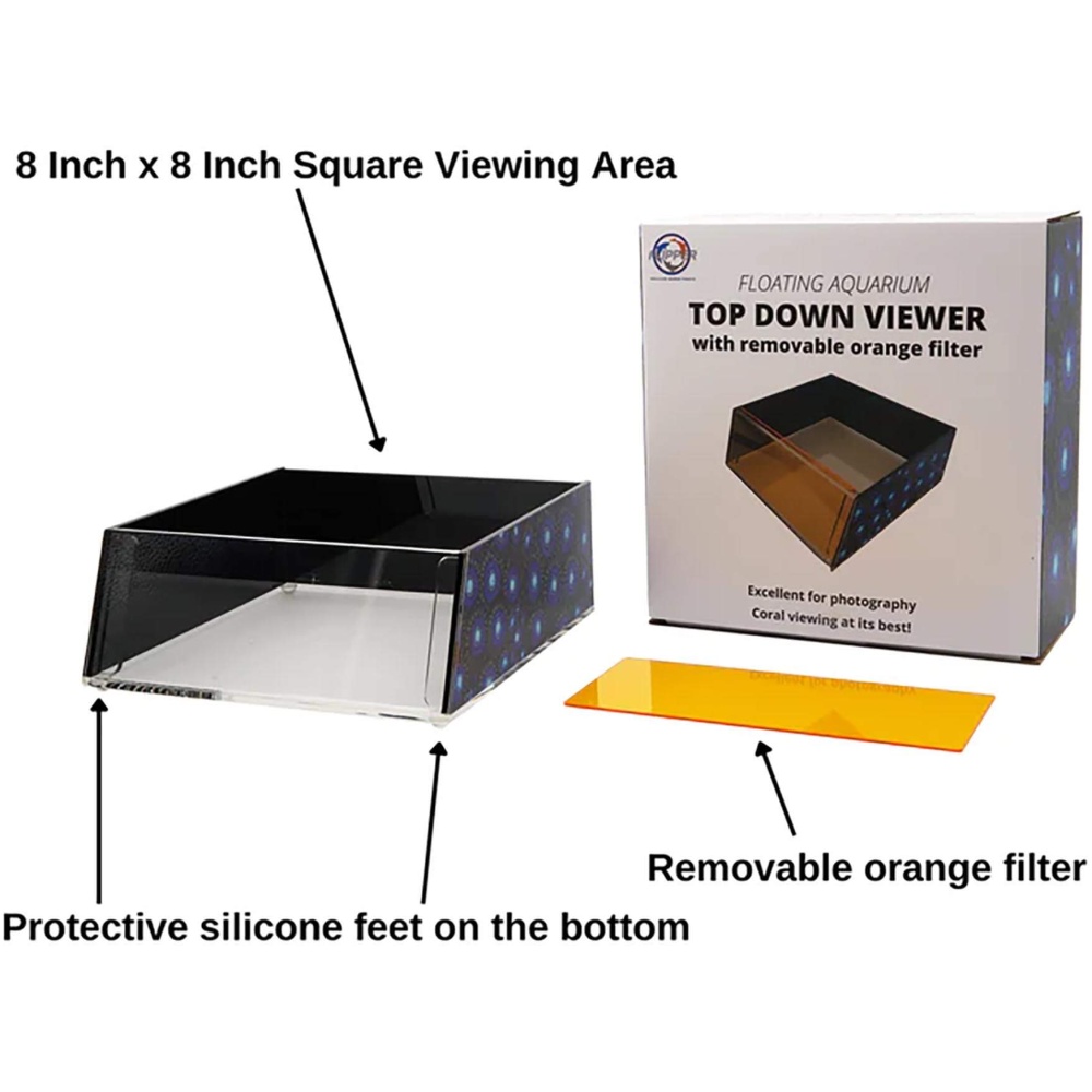 Flipper Top Down Viewer with Removable Orange Filter - 8" Ultra Clear Viewing Area - Image 2