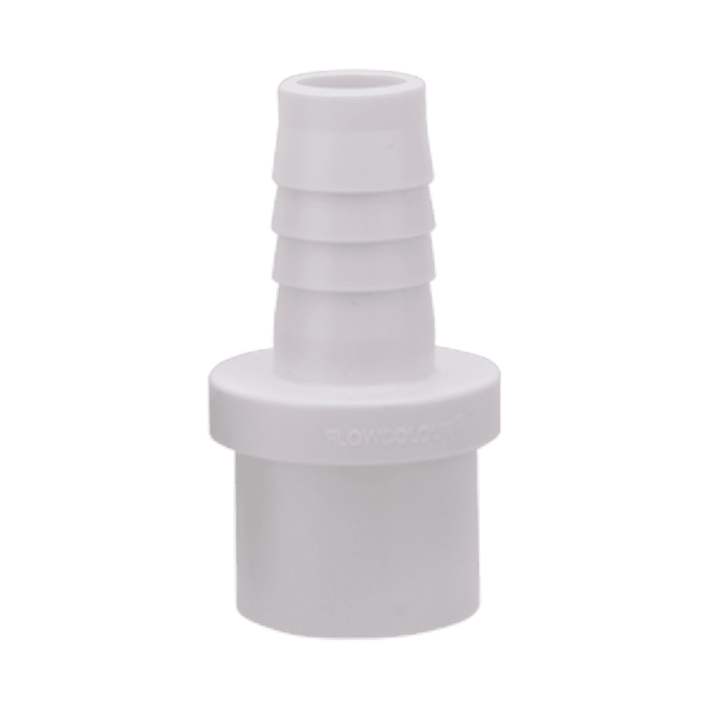 White DIN PVC to Soft Tube Connector