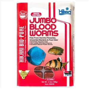 Hikari Jumbo Blood Worms 100g 24 Cubes
