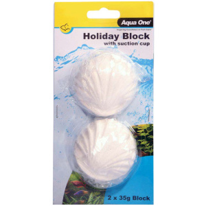 Aqua One Holiday Fish Food Block w/ Suction Cups 2 x 35g (95012)