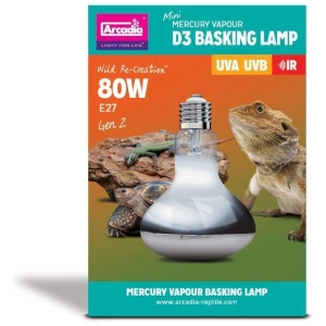 Arcadia Mini MV D3 UV-A/B IR Basking Lamp – 80W