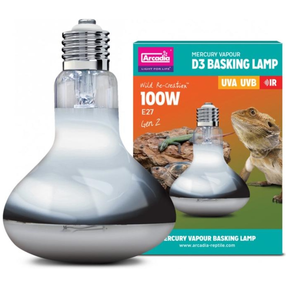 Arcadia MV D3 UV-A/B IR Basking Lamp - 100W