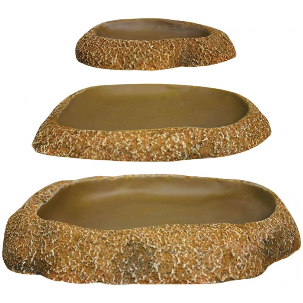 Reptile One Dyno Rock Dish Feeding Shallow M 15.8x12.4x1.6cm