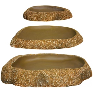 Reptile One Dyno Rock Dish Feeding Shallow M 15.8×12.4×1.6cm