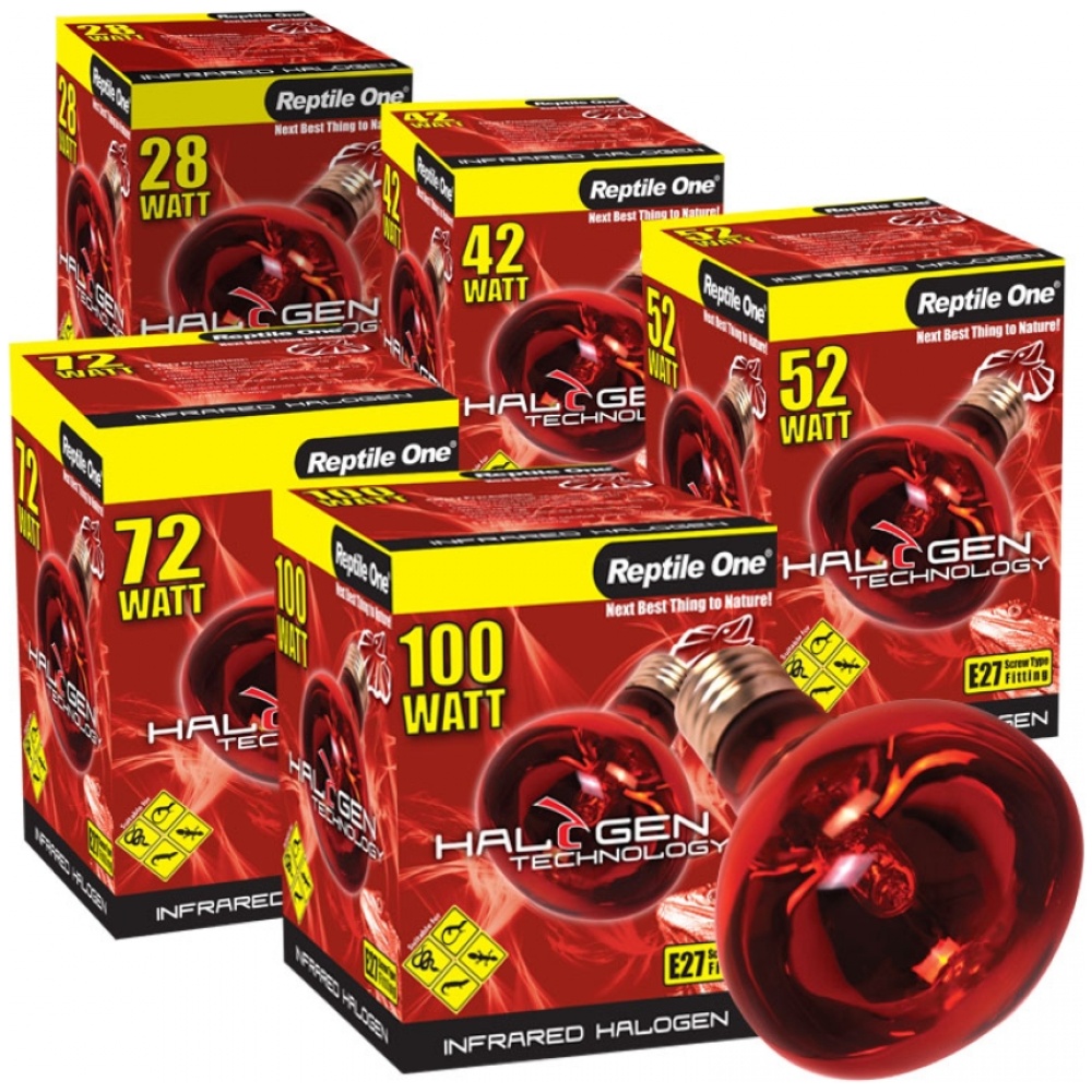 Reptile One Halogen Heat Lamp Infrared 72W Eqv 100w E27 Fitting