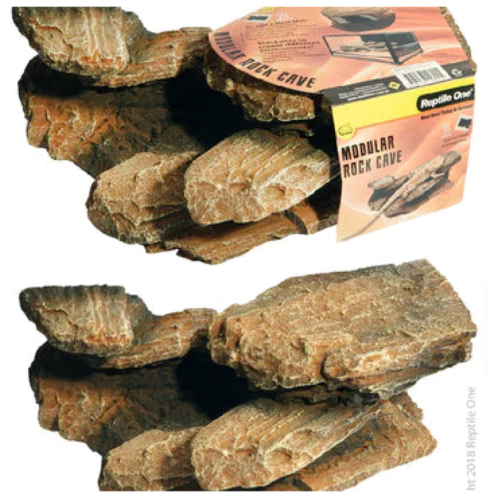Reptile One Rock Cave Modular Stackable Heat Mat Ready - Large 28.8 X 11.2 X 19Cm
