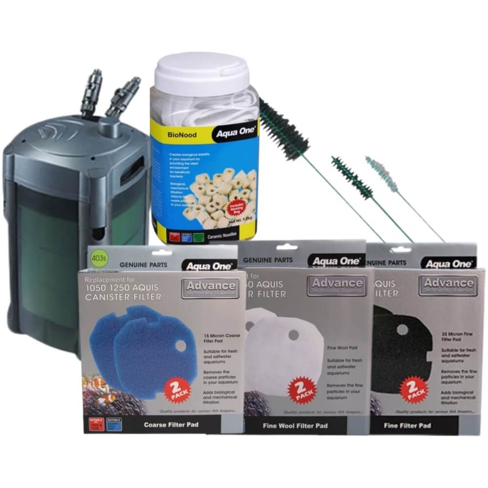 Aqua One Aquis Series II 1250 Ultimate Canister Filter Package 6pk