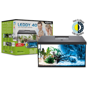 Aquael Leddy Day & Night 40 Black Aquarium Set