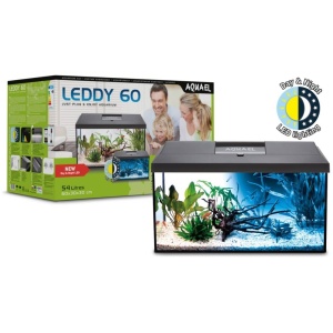 Aquael Leddy Day & Night 60 Black Aquarium Set