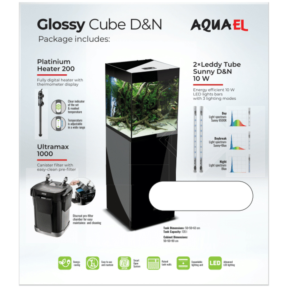 Aquael Glossy Cube Black Package
