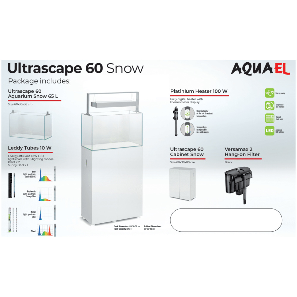 Aquael Ultrascape 60 Snow Package