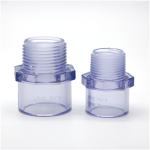Clear DIN UPVC Male Thread Coupling
